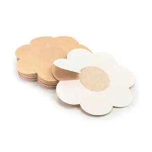SereneFit 10 Pieces Breast Covers Nipple Cover Pasties, Disposable Nipple Covers, Bra Pad, Self-Adhesive No Show Bra For Women (Standard 6 cm, Beige)