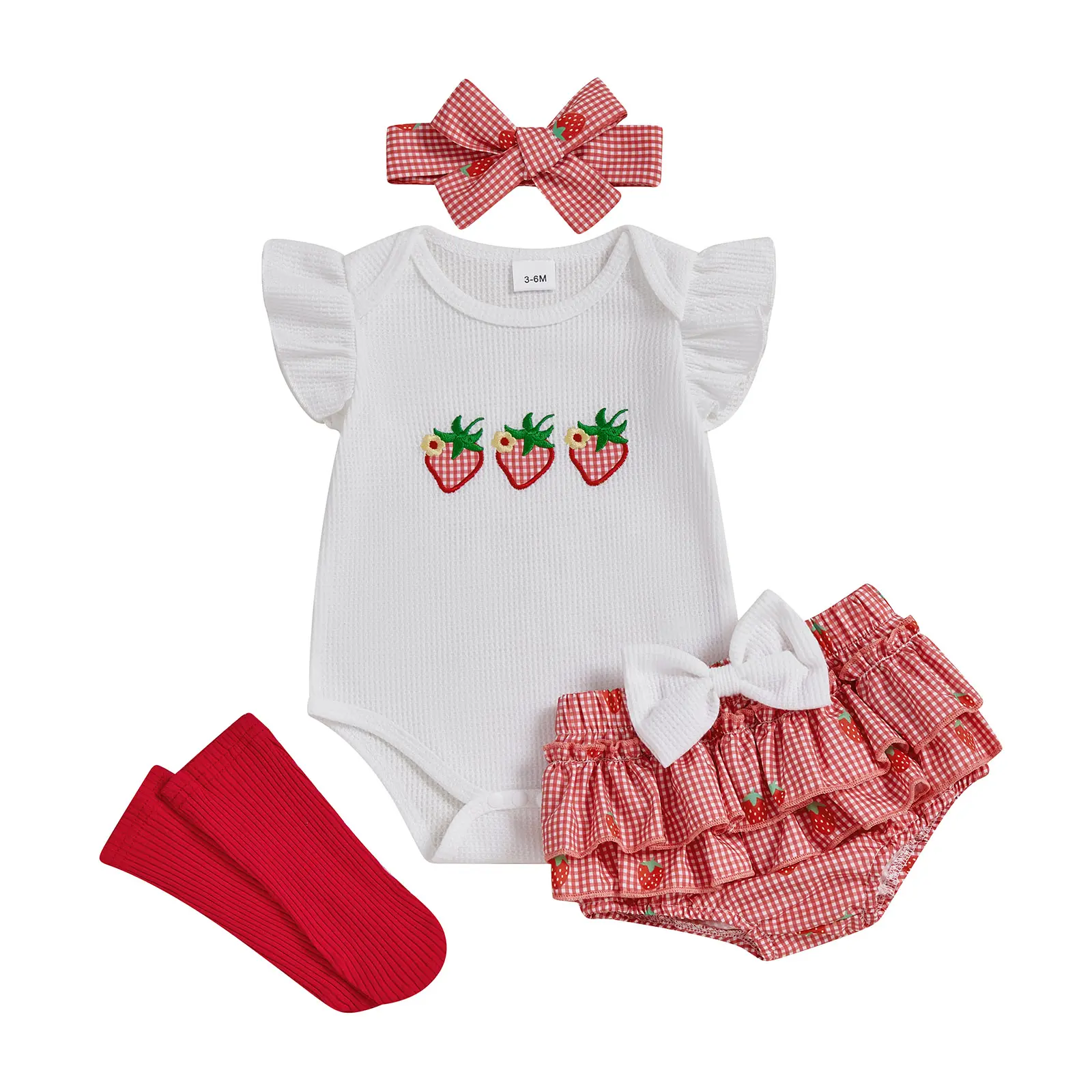Ma&Baby Newborn Baby Girl Clothes 0 3 6 9 12 18 Months Summer Outfit Short Sleeve Sunflower Embroidery Romper + Shorts + Headband + Socks Set Infant Clothes