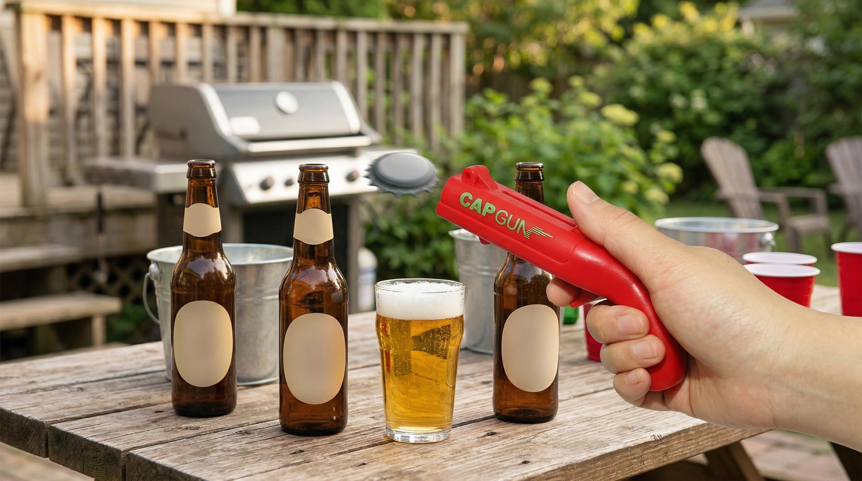 Bottle Opener Creative Can Opener Creative Funny Launcher Shooter Beer Cap Bottle Opener Funny Shoots Party Game Use Bottle Opener Gifts for Men Friends Drinking Partners for BBQ Bar Outdoor Home Party Gathering Kitchen Bar Accessories Gadgets