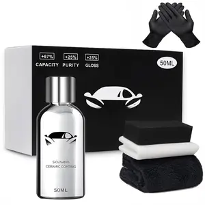 10H Nano Ceramic Coating for , 50ML High Gloss Anti-Scratch SiO2 Ceramic  Coating Kit, Plastic, Glass, Wheel Polishing, Hydrophobic, Long Lasting Protection