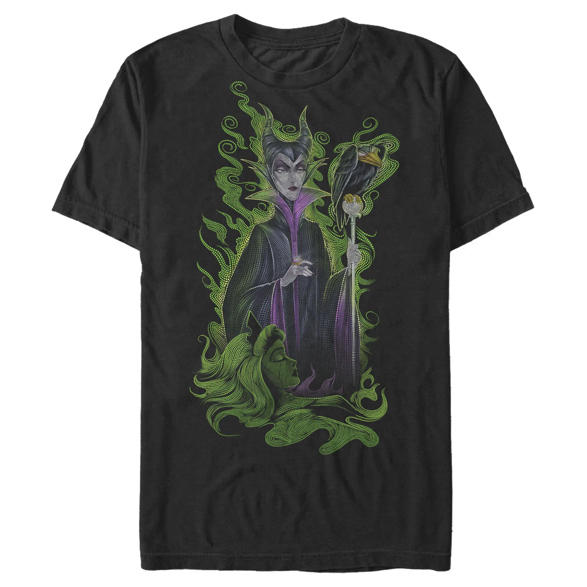 Men's Sleeping Beauty Maleficent Dot Portrait T-Shirt