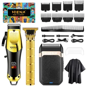 3-Piece All-in-One Men‘s Grooming Kit｜LCD Display & USB Fast Charge, Hair Clipper, Beard Trimmer & Shaver Set with Guide Comb + Cleaning Brush. A Thoughtful Gift for Home Use or Gifting