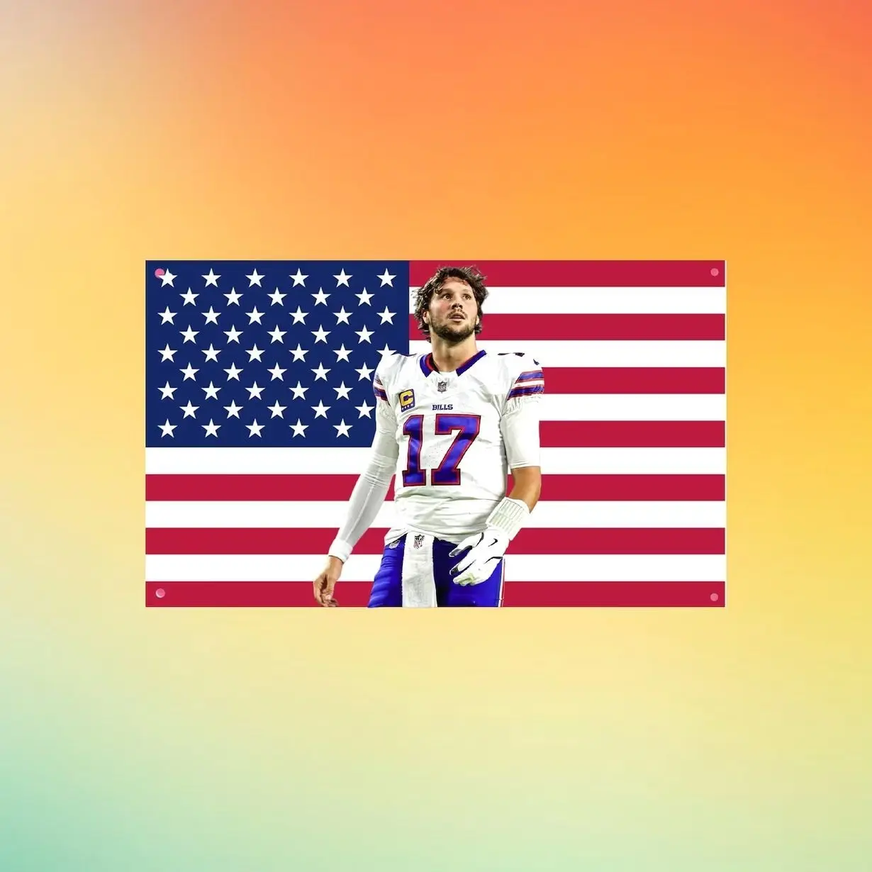 Josh Allen Buffalo Football Flag – Quarterback Wall Tapestry & Room Banner – Football Fan Decor