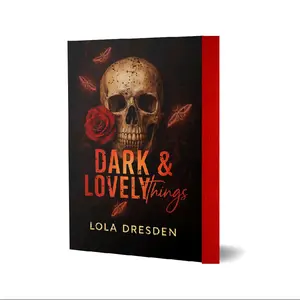 Signed Dark & Lovely Things A Gothic Mafia Romance Paperback by Lola Dresden Featuring Crimson Hand-Painted Edges Religious Symbolism