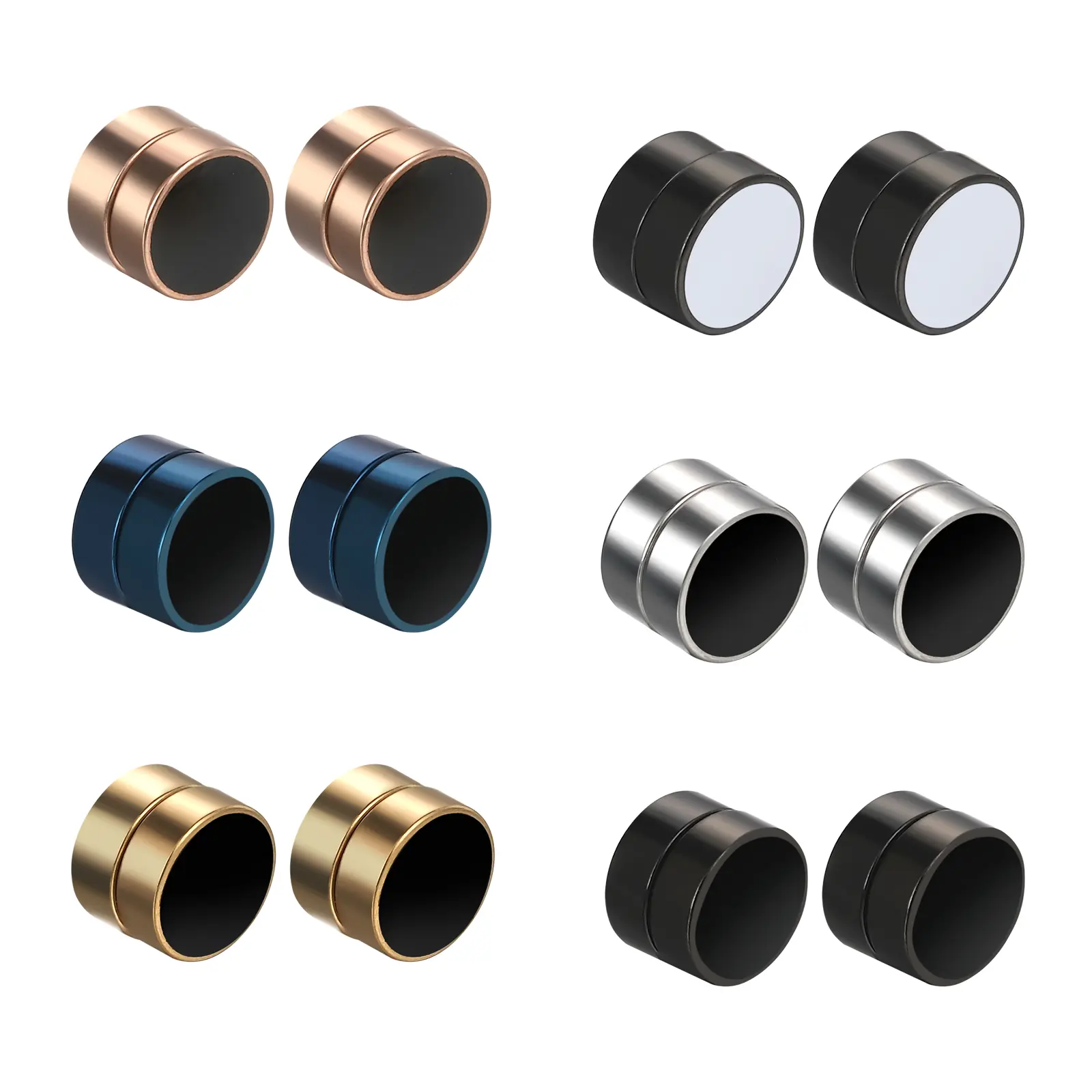 OIDEA Magnetic Earrings for Men, 6 Pairs 8mm Multi-Color Stainless Steel Studs, Non-Piercing Clip On Set for Teens, Birthday or Father's Day Gift, Magnet Earrings, 8 Mm, Outfits, Christmas, Fake Piercing Style, Magnetic Attachment Clip Earrings
