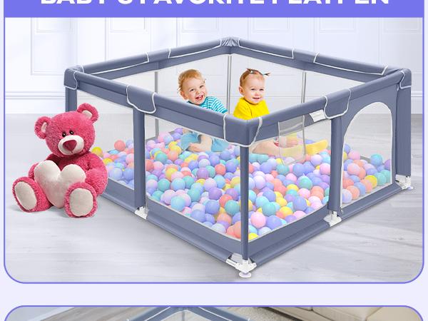 Baby Playpen, Indoor&Outdoor Playard, Play Pens for Kid Activity Center, Sturdy Safety Baby Fence with Breathable Mesh for Toddler playpen Baby Playpen, Indoor&Outdoor Playard, Play Pens for Kid Activity Center, Sturdy Safety Baby Fence with Breathable Mesh for Toddler playpen