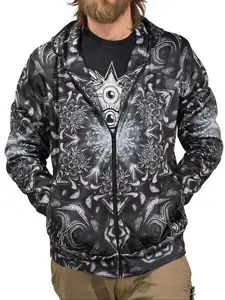 Entheos Vibrations Twisted Hoodie Artwork by Jan Kruse - Bold Fluid Intentional Design for EDM Festival Casual Wear