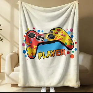 Gaming Controller Flannel Blanket, Colorful Gamepad Sofa Blanket, Multi-Use Blanket, Sofa Bedroom Game Room Decoration, Birthday, Holiday & Graduation Season Gift Ideas, Suitable for Boys, Boyfriends & Friends, All-Seasons Use