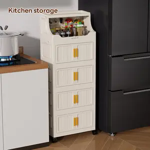 50cm*28cm Storage Box, 2-6 Layers Optional, Lidded Organizer, Dormitory Essentials, Drink Snack Cabinet, Small Figurine Holder, Paper Towel Tray, Mobile with Wheels, Cream Style, Simple and Durable