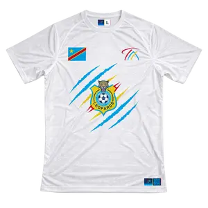 DR Congo Leopards Fan Jersey, White Claw Edition | Congo National Team Style Football Shirt | African Football Jersey