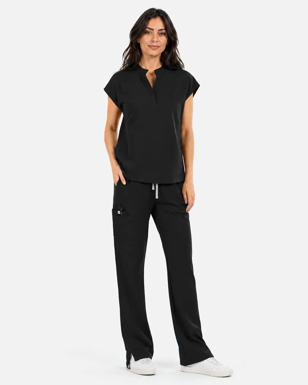 EIPNARE Women's Fitted Straight Leg Yoga Scrub Pants, 5-Pocket Stretch Work Pants with Soft Comfortable Fabric for Nurses and Healthcare Professionals