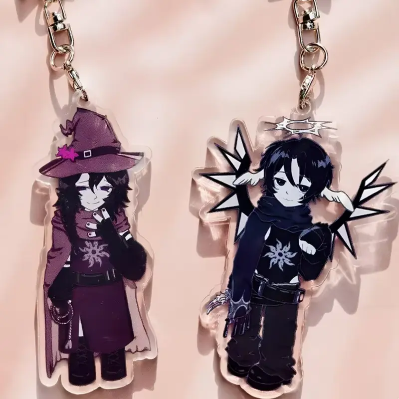 TwoTime Azure Forsaken Keychain, Acrylic Keychain, AzureTime, Kawaii Cartoon Game Character