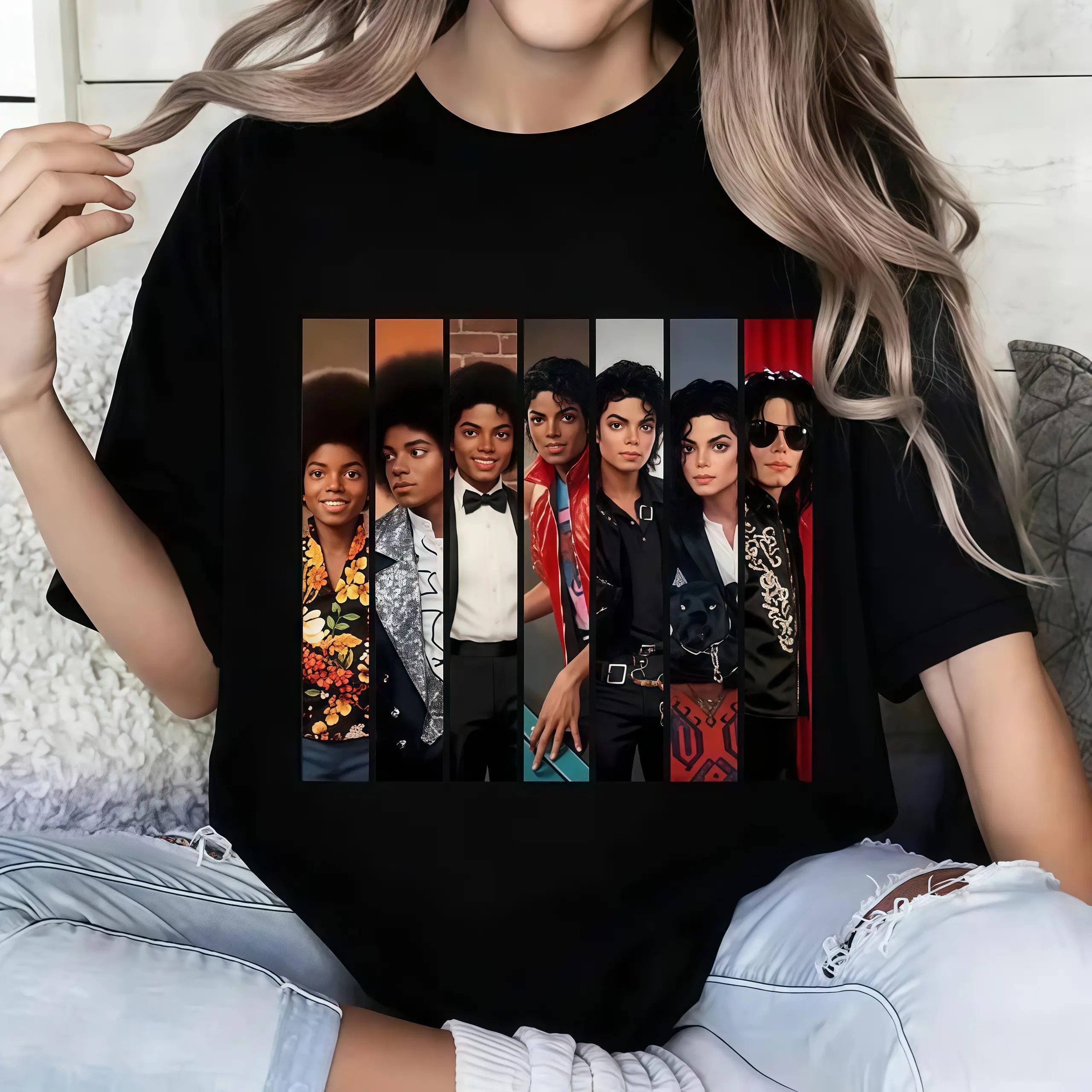 Fashion Statement T-Shirt Michael Jackson Evolution Design Summer Wear Gift For Music Lovers #       Michael Jackson #       Jaafar Jackson #       biopic #       music legend
