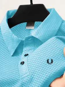 Men's Comfortable Breathable Polo Shirt, Casual Business Style, Fitted Summer Tee, New Middle Eastern Design, 1 Piece