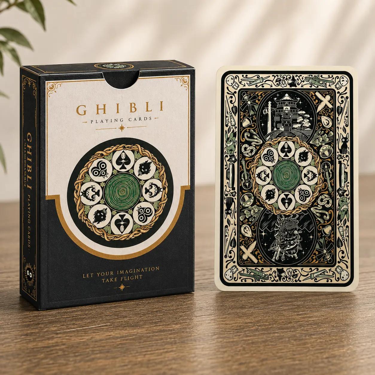 Studio Ghibli Playing Cards 54 Card Deck | Howl Spirited Away Illustrated Art | Collectible Card Game Gift for Anime Lovers