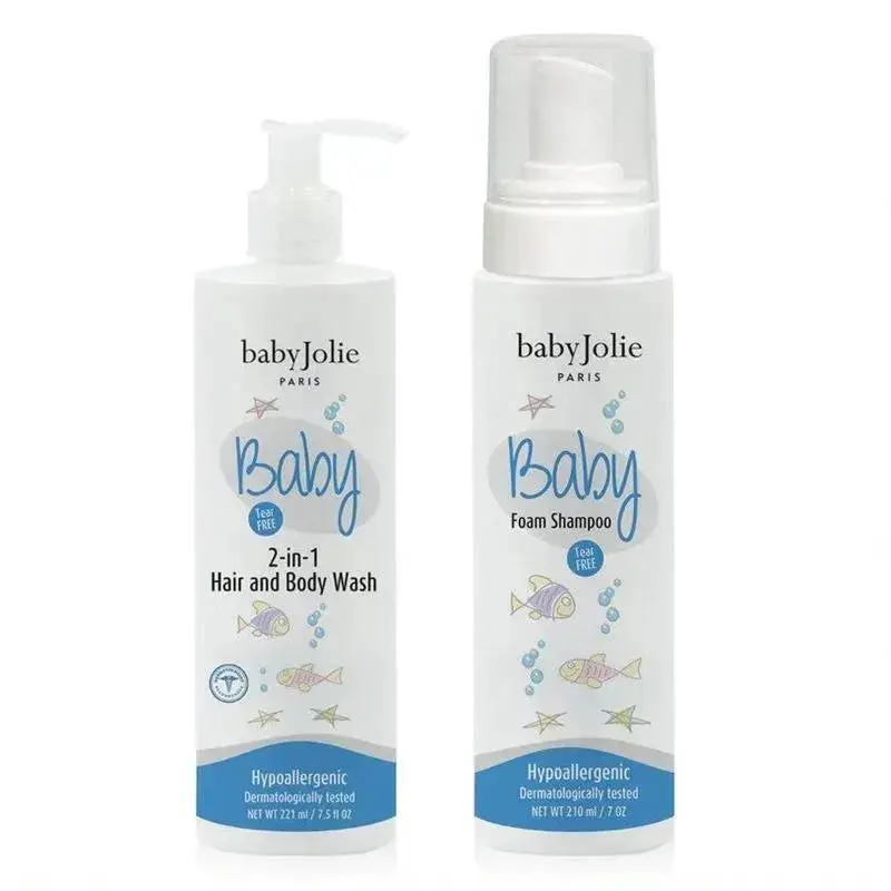 Baby Jolie - Baby Wash Set 2-In-1 Body & Hair Wash & Foam Shampoo for Babies, Toddler & Kids