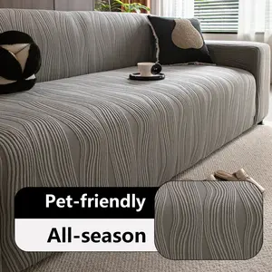 Soft Breathable Sofa Cover, Elastic Sofa Slipcover, Washable Sofa Slipcover, Durable Fleece Fabric, All-Season Use, Suitable for Living Room Bedroom Office