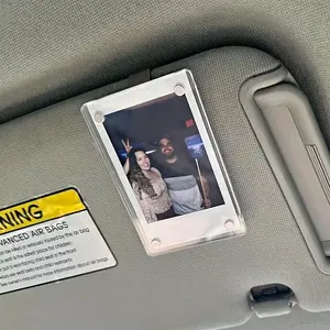 Acrylic Car Sun Visor Photo Frame Magnetic Decor Home Picture Frame Durable Universal Fit All Cars Perfect Valentine's Day Gift Creative Idea