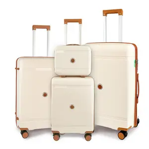 4 Piece Luggage Set TSA Lock Durable Traveling Bag with Double Spinner Wheels & Double-layer Zippers 13'' 20'' 26'' 28''