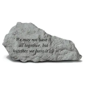 212 MAIN Cast Stone Rough Texture Outdoor Decor Wall Mount - Weatherproof Outdoor Accent, "We May Not Have It All Together" Design, 7x3.5 in Display