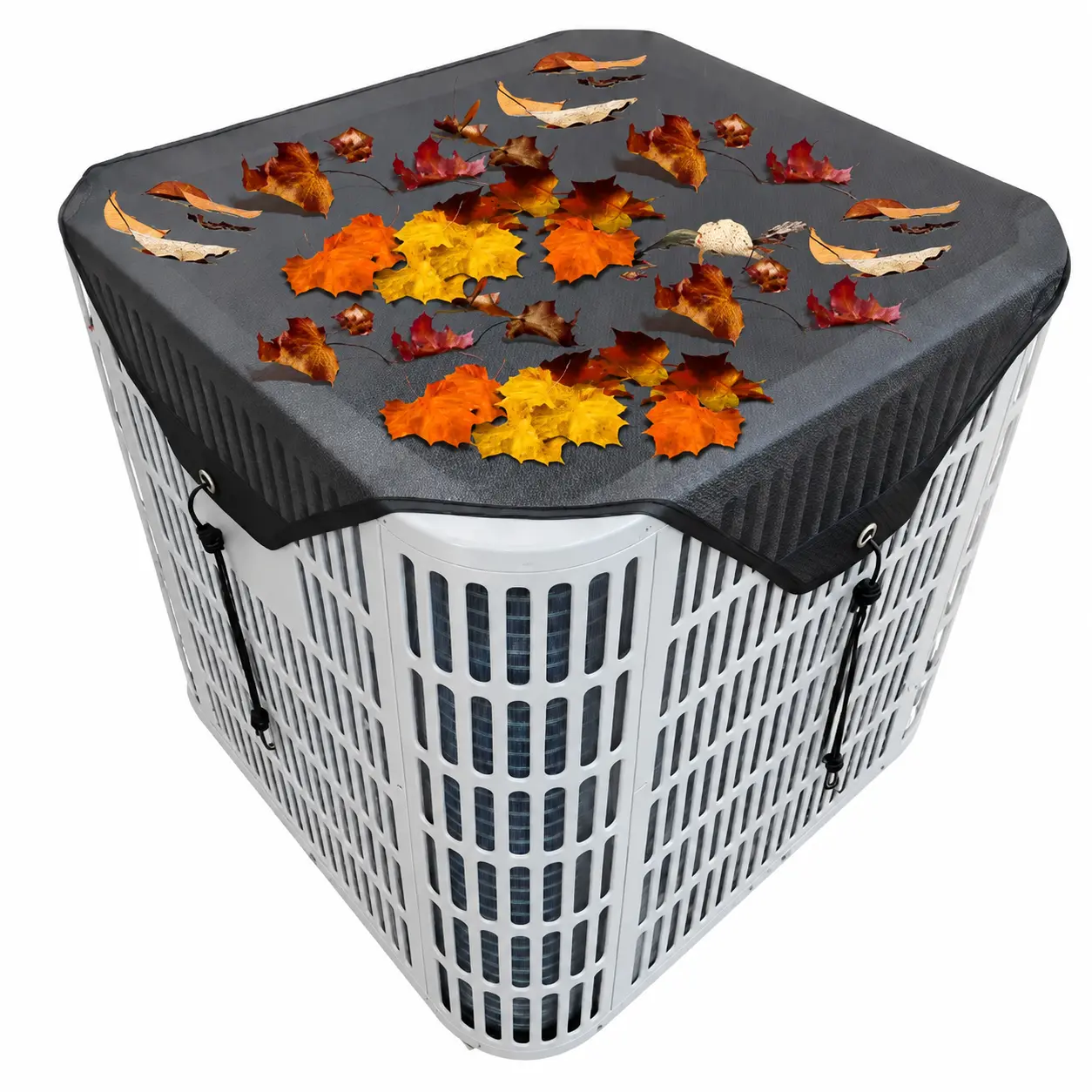 Large 36"x36" Air Conditioner Cover Outdoor, Heavy Duty Breathable AC Unit Cover, Windproof & Dustproof, All-Weather Protection, Black