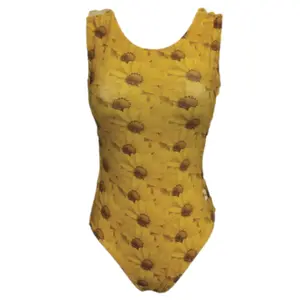 Sunflower Fields Gymnastics Leotard - Foxy's Girls Leotard, USA Made