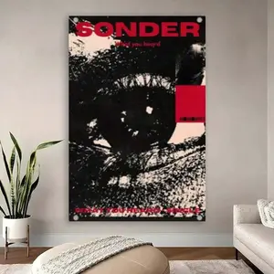 Sign Wall Poster |   Classic Black & White Eye Design With Red Accents (Framed Frameless Poster Optional)  Canvas Painting Decoration Room