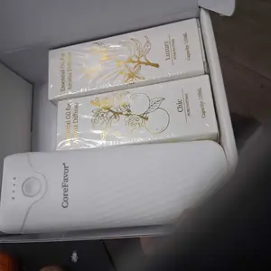 CoreFavor Waterless Essential Oil Diffuser with 120ml Oil, Portable Battery-Operated Cold Air Aroma Scent Machine, 4 Adjustable Intensity Levels, Quiet Diffuser for Bedroom, Office, Bathroom&Car