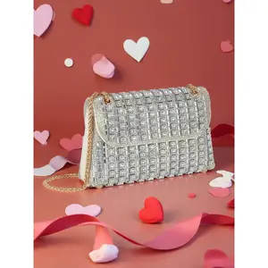 Shiny crystal rhinestone women's crossbody bag, adjustable shoulder strap handbag, perfect Valentine's Day gift, suitable for daily wear and party style