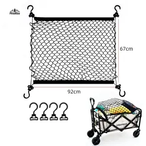 Full Elastic Thick Car Trunk Mesh Pocket - Universal Vehicle Storage Net Bag, Flexible Cargo Organizer for Outdoor Travel, Self-Driving Tours