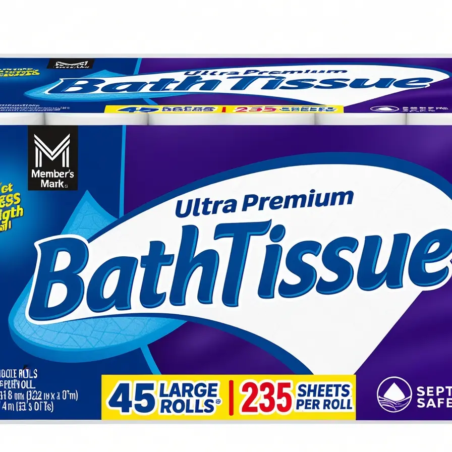 Member’s Mark Ultra Premium 2-Ply Toilet Paper – 45 Rolls (235 Sheets Per Roll)