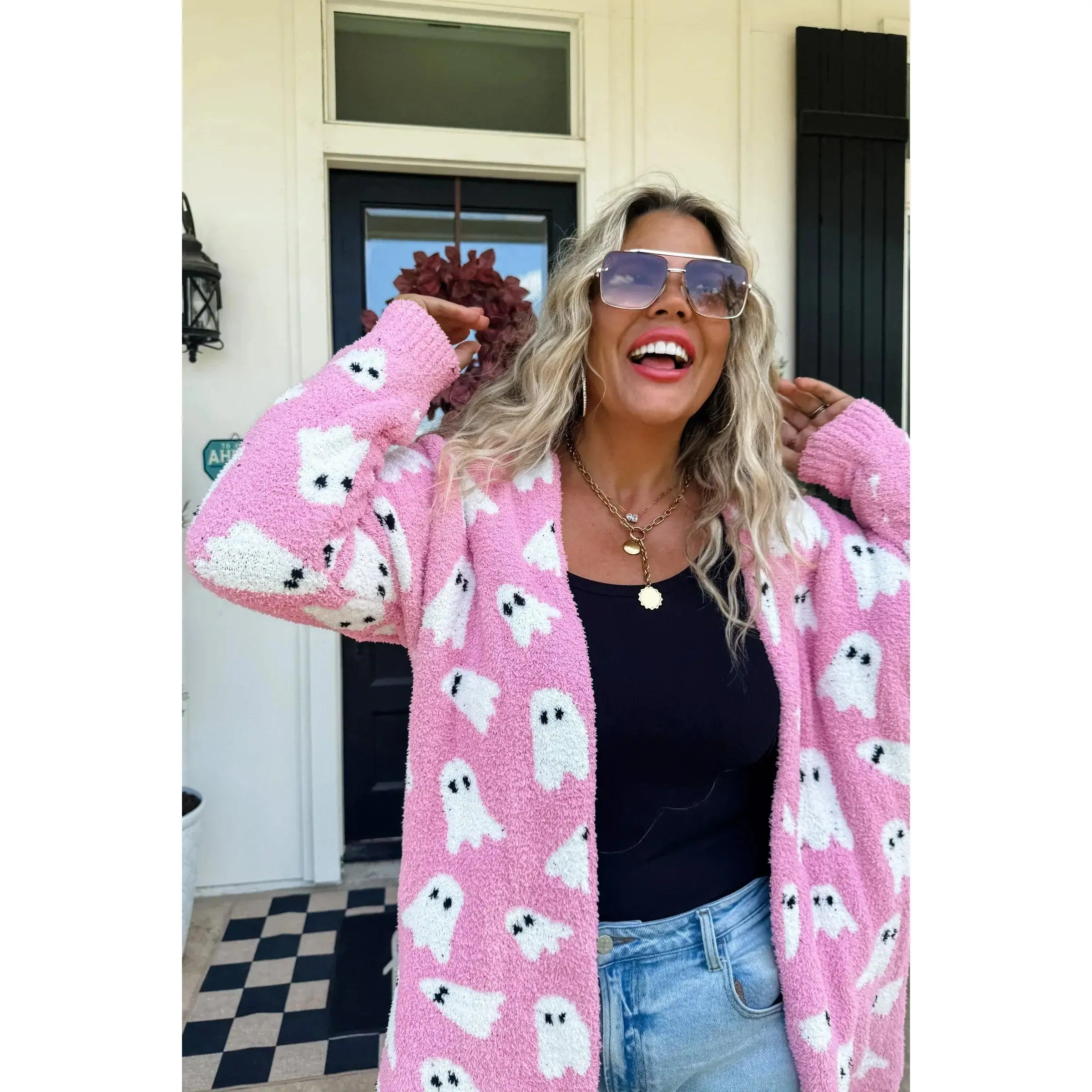 Halloween Cloud Cardigan | Pink
