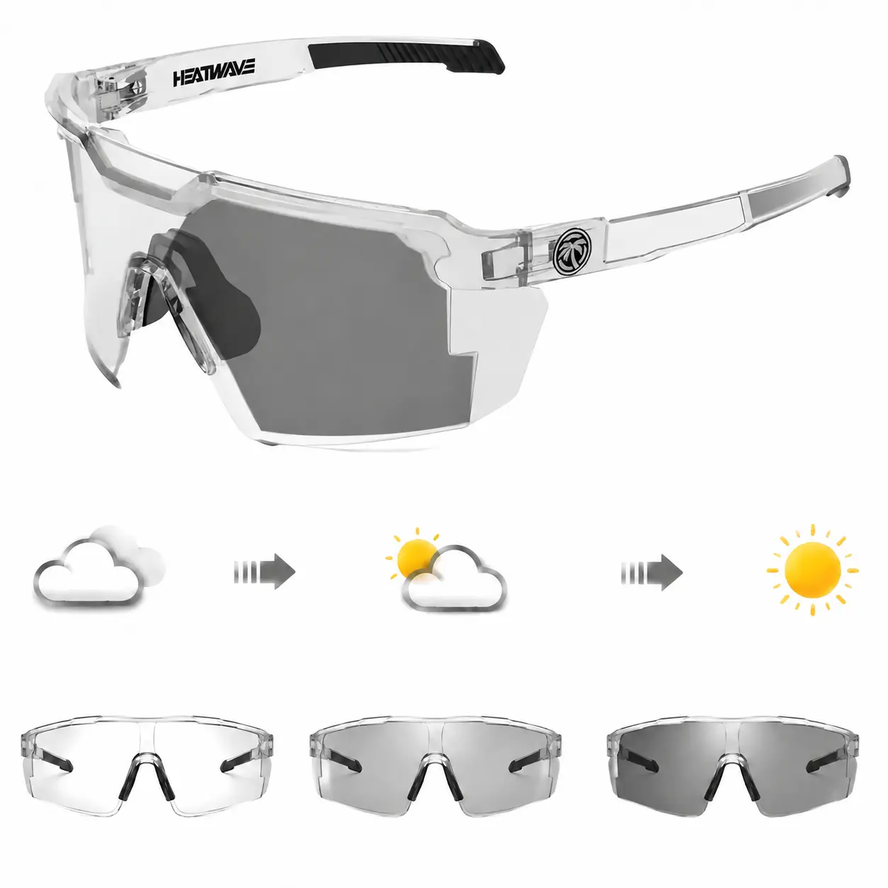 HEATWAVE Photochromic Aviator Sunglasses - Unisex Oversize Frame Safety Sports Sunglasses for Men and Women, Ideal for Cycling, Driving, Outdoor Activities, Cool Gifts for Guys, Men's Accessories