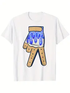 Individualistic round-neck short-sleeved shirts for Boy and girl 🔥   Youth Ice Cream Baseball Bating Glove Drip T-Shirt, Pure Cotton, Fashion Trend, Breathable, Moisture Wicking, Casual Comfortable Top Streetwear Fashion Casual Summer Tee, Short Sleeve T-