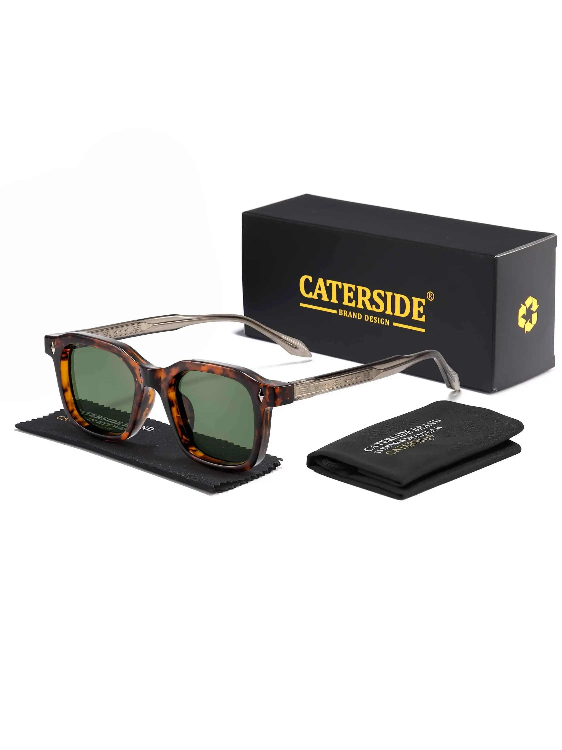 CATERSIDE Retro Square Styling Sunglasses Minimalist 