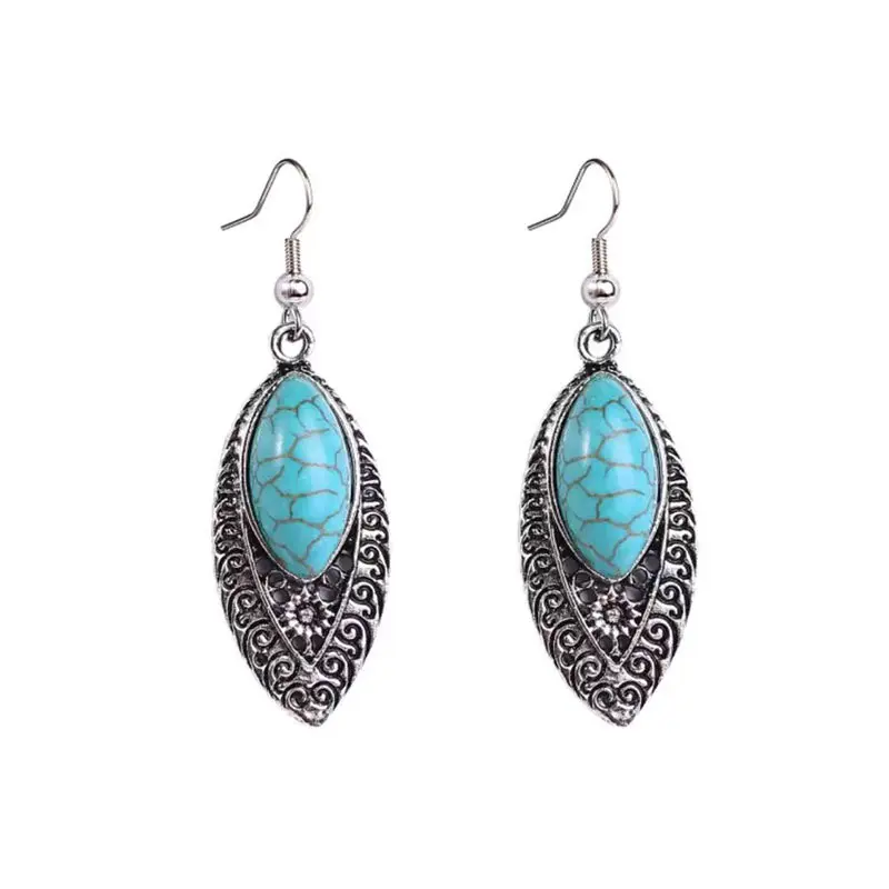 S3578 Pine Stone Water Drop Earrings