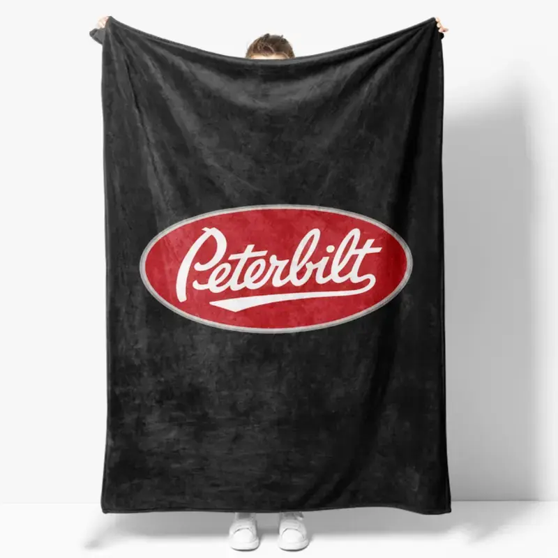 Peterbilt Truck Logo Plush Throw Blanket - Classic Black-Red-White Icon Print, Wrinkle Resistant, Flat Weave, Stain Resistant, Breathable, Durable, Multi-Size, Ultra Cozy Soft All-Seasons Blanket for Truck Lovers, Ideal Holiday Gift