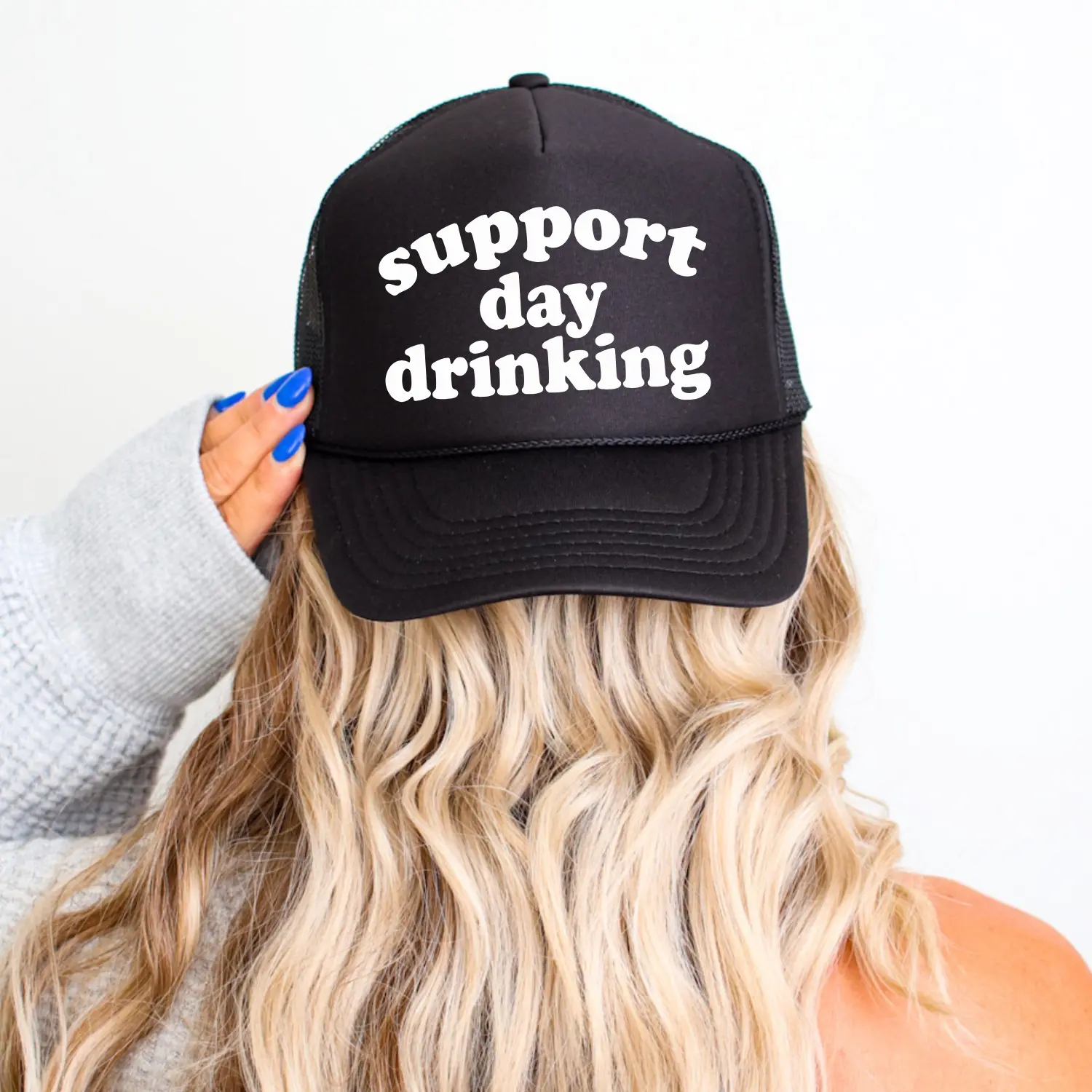 Trucker hat for women, Womens trucker hat, snap back hats, funny hat, Support day drinking