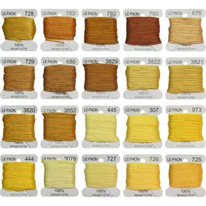Premium 20 Pack Old Gold Gradient Embroidery Floss Bobbins Cross Stitch Threads for Friendship Bracelets Crafts