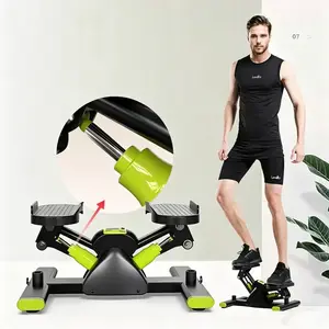Mute Hydraulic Mini Stepper, Stair Exercise Stepper with LCD Monitor & Resistance Bands, Home Gym Fitness Equipment