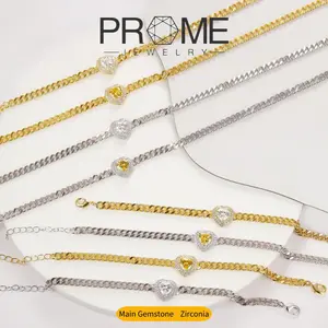 (CS003)Heart Zircon Necklace and Bracelet Set Modern Minimalist Style for Daily Wear or Special Occasions