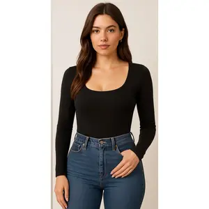 Round ScoopNeck Long Sleeve Bodysuit