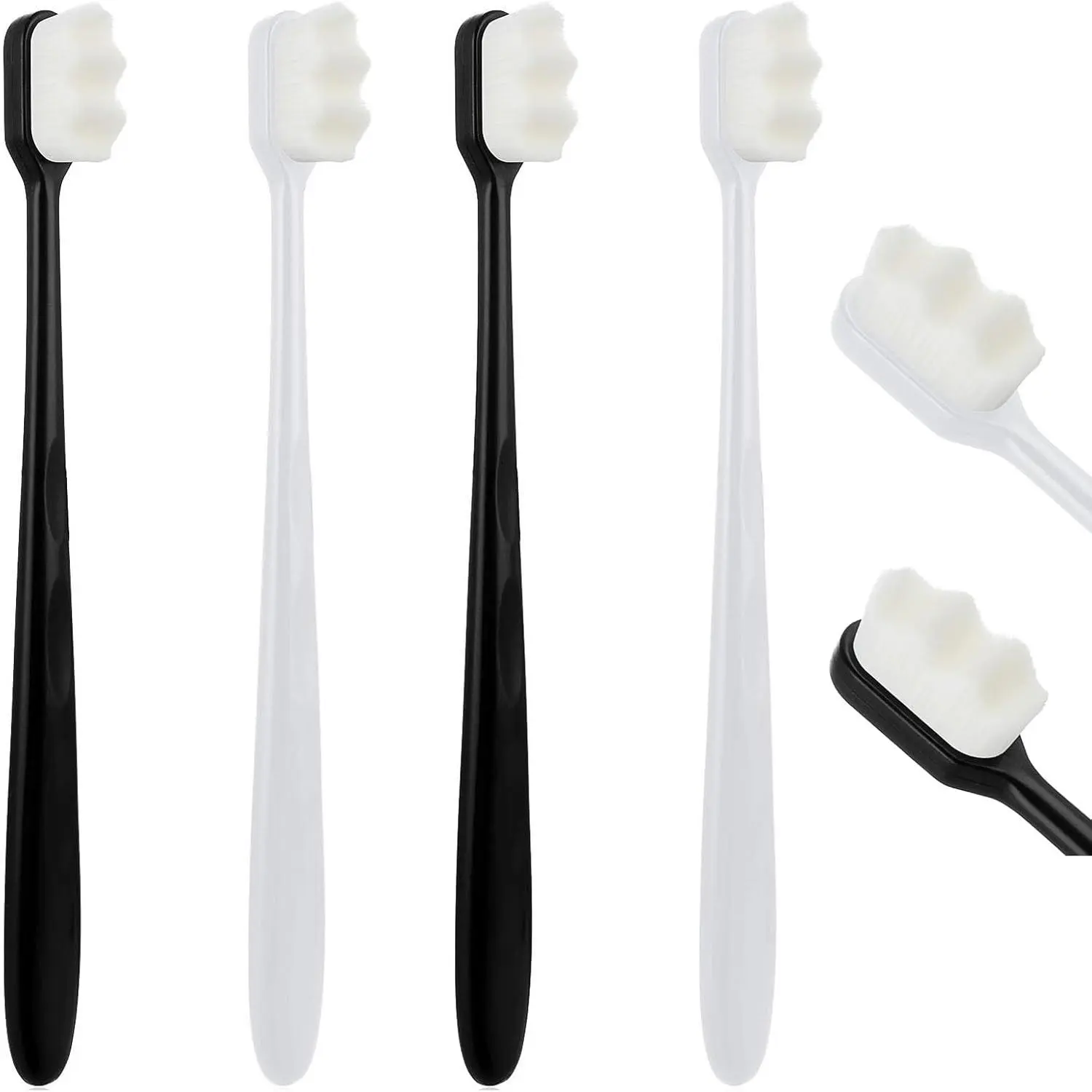 4Pcs Soft Bristle Toothbrush Soft Micro Nano Toothbrush with 20000 Bristles Extra Soft Toothbrush for Sensitive Teeth Soft Manual Toothbrush for Adults Oral Comfort