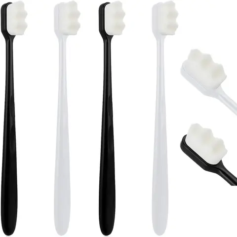 4Pcs Manual Soft Bristle Nano Toothbrushes - 20000 Bristles for Adult Sensitive Teeth, Sensitivity Relief, Oral Comfort, No Battery Needed Sensitivity Relief Toothbrushes, Soft Bristle Toothbrushes