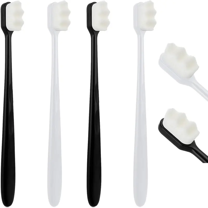 4Pcs Manual Soft Bristle Nano Toothbrushes - 20000 Bristles for Adult Sensitive Teeth, Sensitivity Relief, Oral Comfort, No Battery Needed Sensitivity Relief Toothbrushes, Soft Bristle Toothbrushes