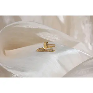 Pavé Nail Ring - Gold