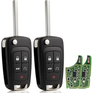 Flip Key Fob Replacement Fits for Chevy Cruze Equinox Camaro Impala Malibu Sonic GMC Terrain Buick Regal Verano Encore Allure Lacrosse 2010-2021 with FCC ID: OHT01060512