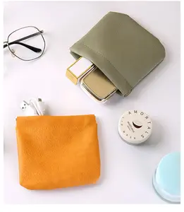 Mini storage bag, key chain, portable cosmetic case, snap fastener, printed lipstick, small bag for carrying odds and ends, portable.