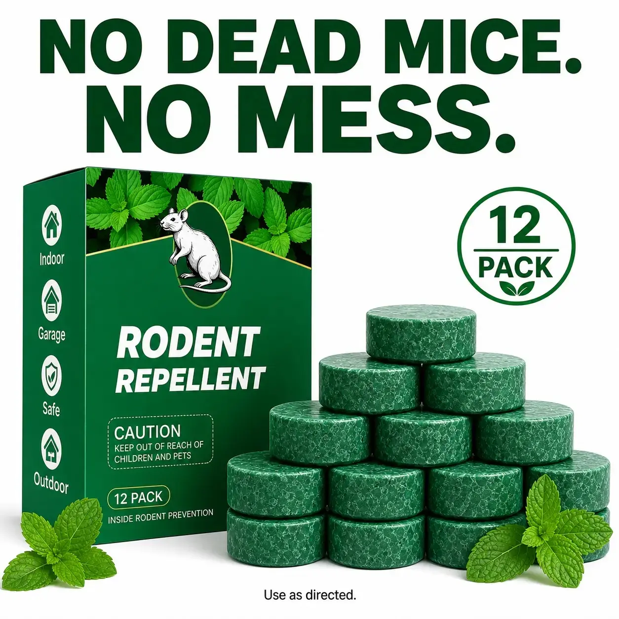 Pesticide-Free 100% Natural Peppermint Oil Mouse & Pest Repellent Balls (12 Pack), Pet Friendly, Safe Rodent Deterrent for Indoor, Outdoor, Home & Garage
