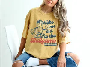 Cute baseball mom shirt, gift for baseball mama, retro baseballer tshirt, t-ball mom, take me out to the ballgame,
